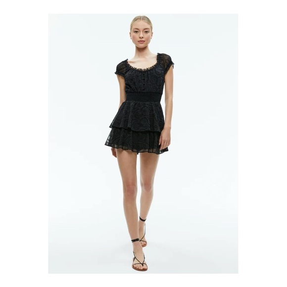 Alice + Olivia Black Lace Romper - Picture 3 of 15